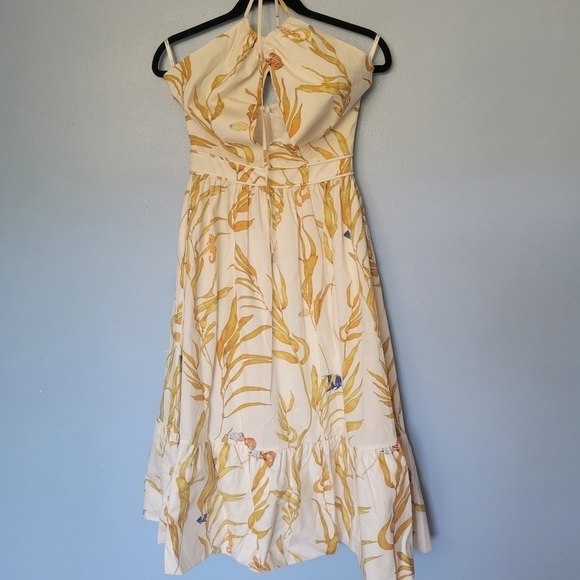 Andres Otalora - La Vara Coral Print Cotton-Poplin Halter Midi Dress - Picture 4 of 11
